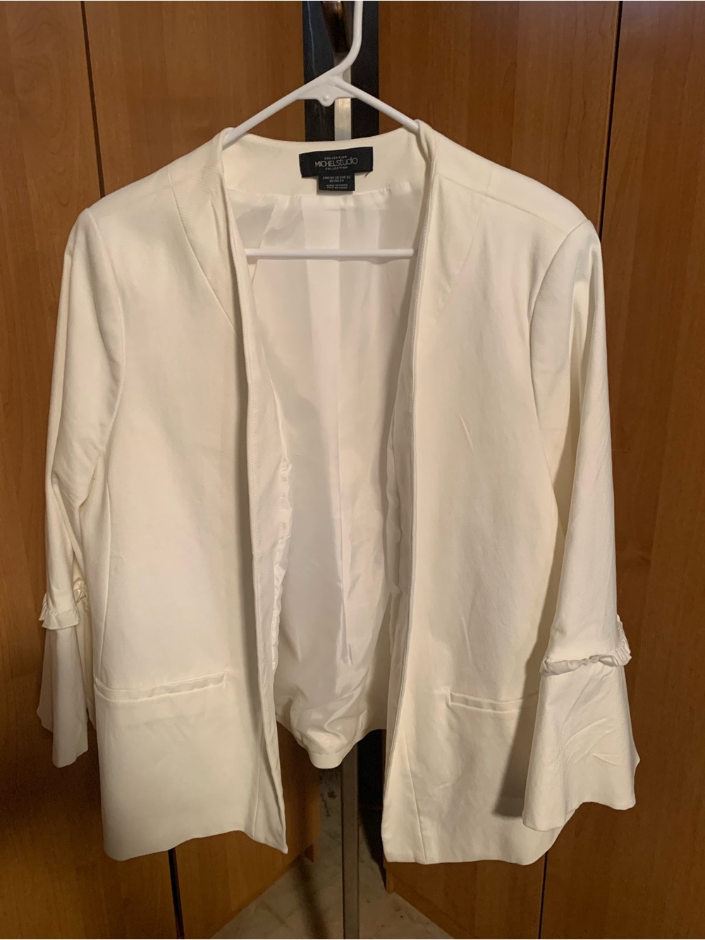 White Open-Front Women's Blazer Jacket